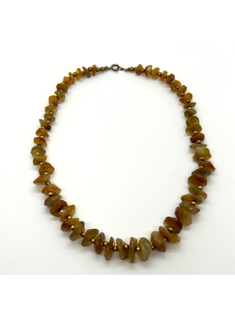 Vintage Amber Nugget Necklace Graduated Honey Chips Gemstone Boho Statement - Picture 2 of 16